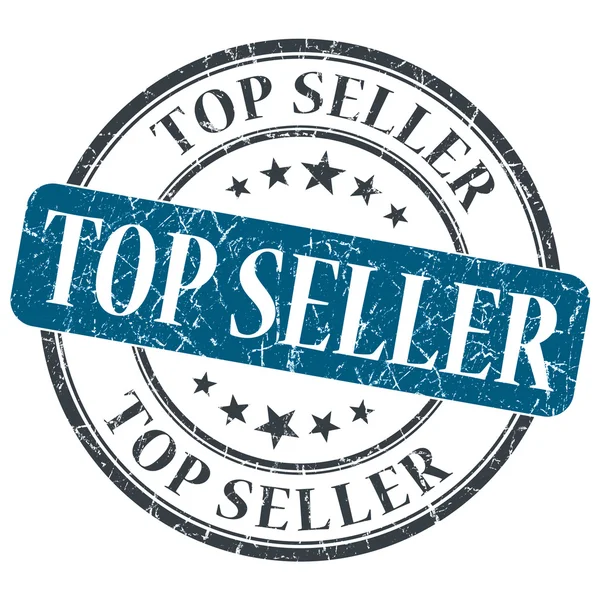 Top Seller Blue Grunge Round Stempel auf weißem Hintergrund — Stockfoto