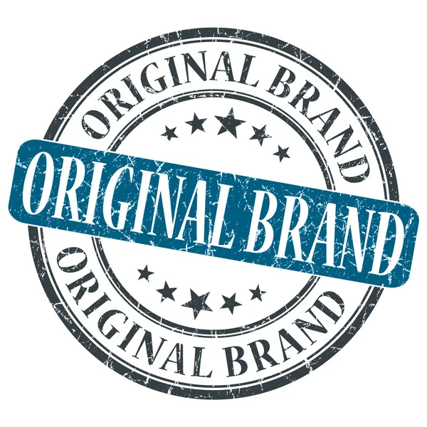 Marca original azul grunge carimbo redondo no fundo branco — Fotografia de Stock