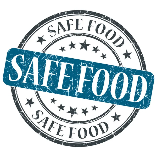 Sello redondo Grunge Safe Food azul sobre fondo blanco —  Fotos de Stock