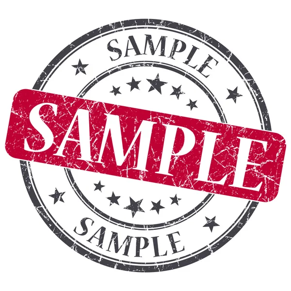 Sample red grunge round stamp on white background — Stock Photo, Image