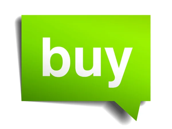 Comprar bolha de discurso de papel realista 3d verde isolado em branco — Vetor de Stock