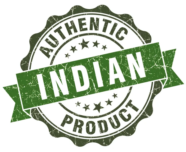Wyrób indyjski zielony w stylu retro na białym tle pieczęć — Zdjęcie stockowe