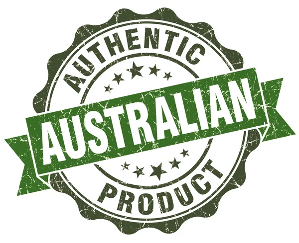 Avustralya ürün yeşil izole retro tarzı mühür — Stok fotoğraf