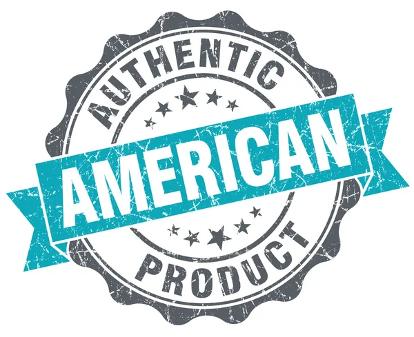 Amerykański produkt niebieski nieczysty w stylu retro na białym tle pieczęć — Zdjęcie stockowe