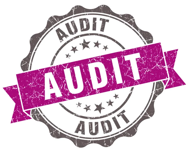 Audit violet grunge retro style isolated seal — Stock Photo, Image