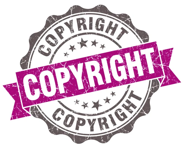 Copyright violet grunge retro style isolated seal — Stock Photo, Image