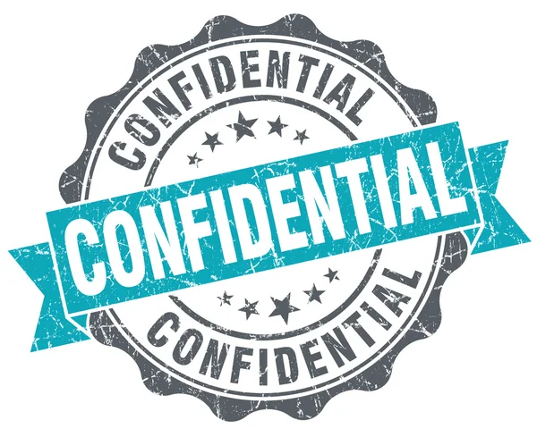 Confidential blue grunge retro style isolated seal — Stock Photo, Image