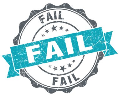 Fail turquoise grunge retro vintage isolated seal clipart