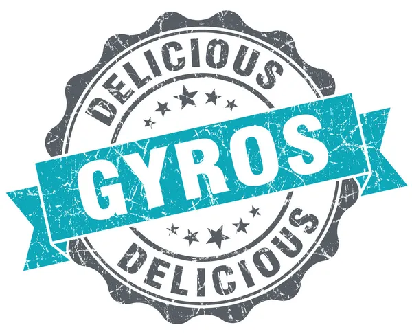 Gyros turquoise grunge retro vintage isolated seal — Stock Photo, Image