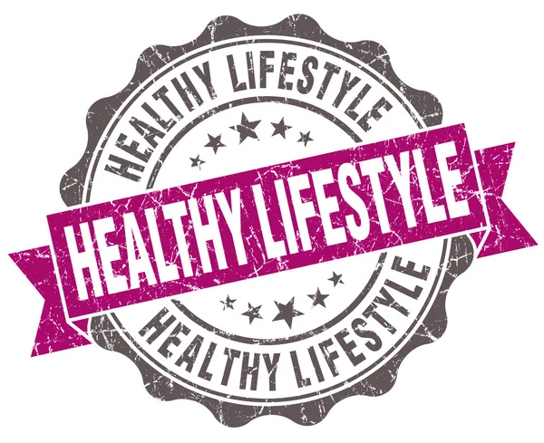 Healthy lifestyle violet grunge retro vintage isolated seal — Stock Photo, Image