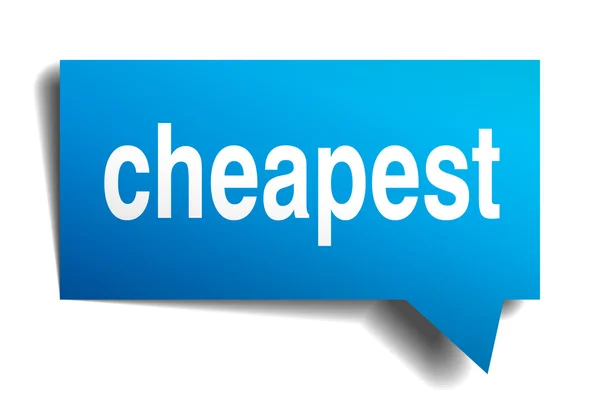 Mais barato azul 3d realista bolha de discurso de papel isolado no branco —  Vetores de Stock