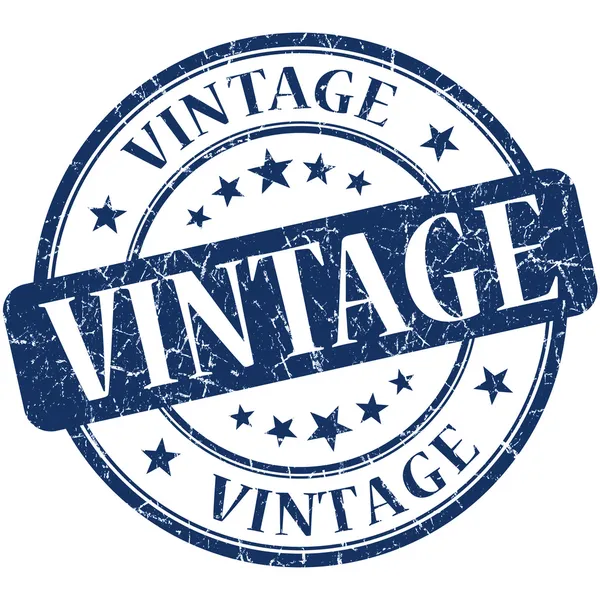 Vintage blau Runde grunge Vintage Stempel — Stockfoto