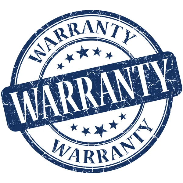 Warranty blue round grungy vintage rubber stamp — Stock Photo, Image