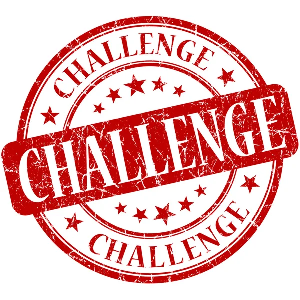 Challenge red round grungy vintage rubber stamp — Stock Photo, Image