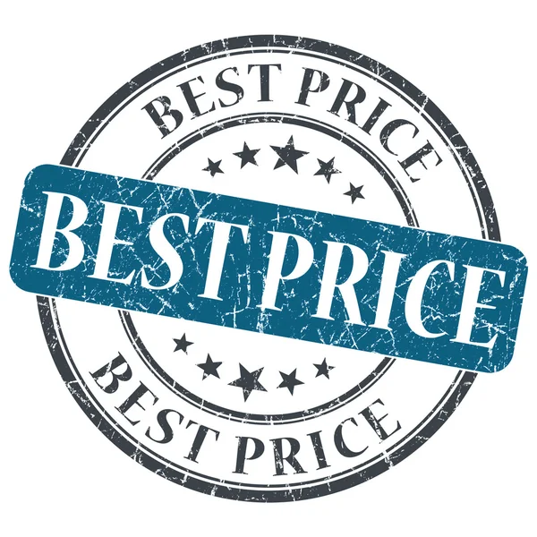 Melhor preço azul redondo selo grungy isolado no fundo branco — Fotografia de Stock