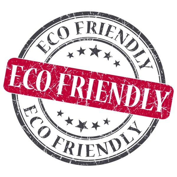 Eco friendly červené kolo výstřední razítko izolovaných na bílém pozadí — Stock fotografie