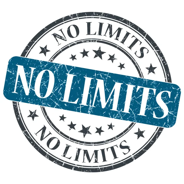 No limits blue round grungy stamp isolated on white background — Stock Photo, Image