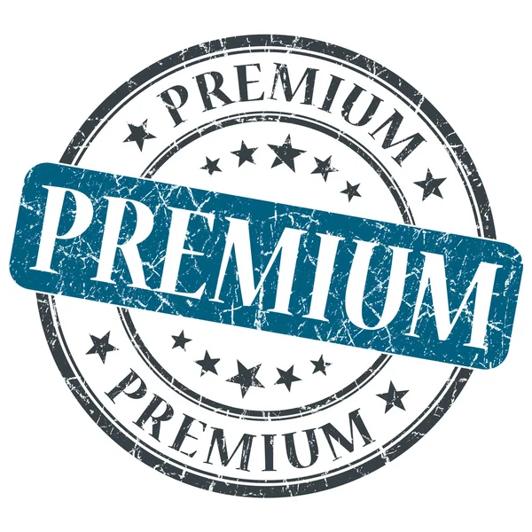 Premium blaue runde grungy Marke isoliert auf weißem Hintergrund — Stockfoto