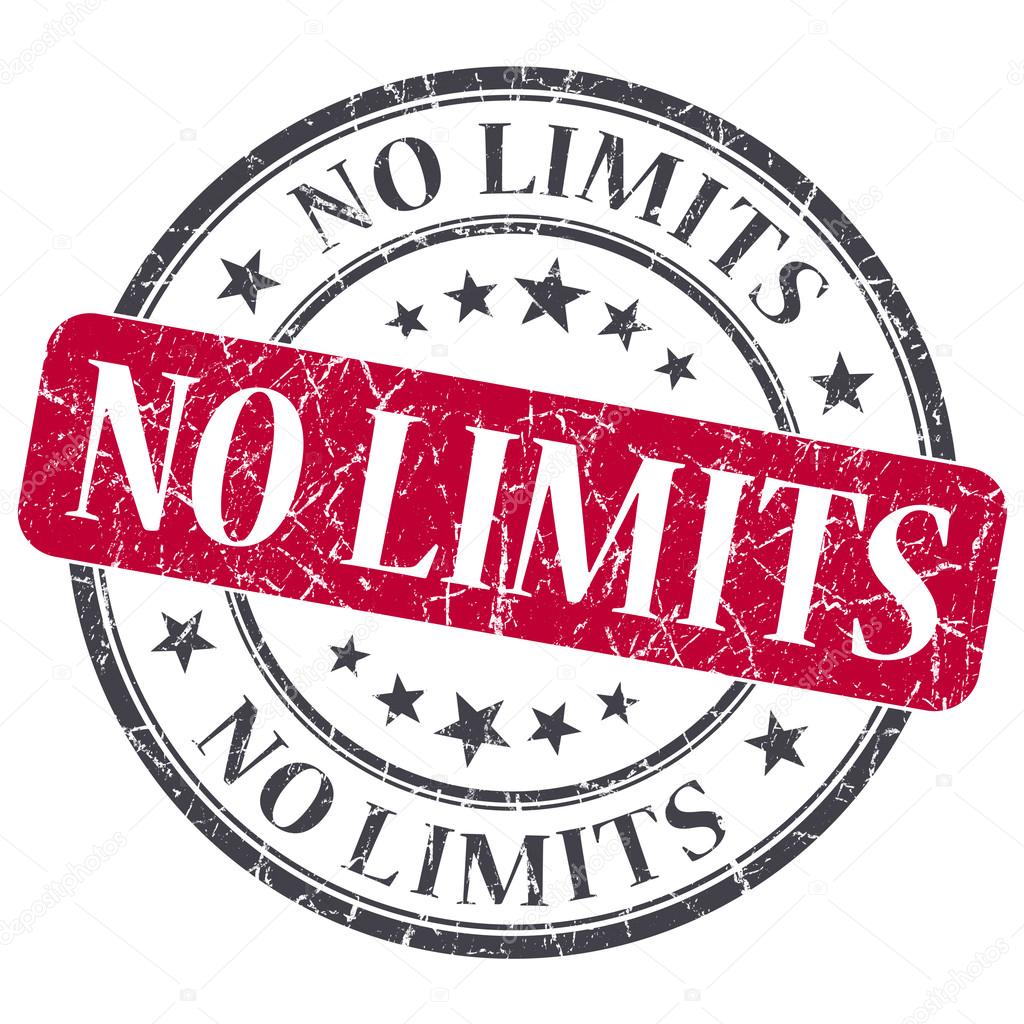 No limits red round grungy stamp isolated on white background