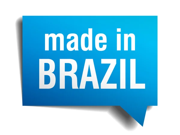 Fabriqué au Brésil bleu 3d bulle d'expression réaliste isolé sur fond blanc — Image vectorielle