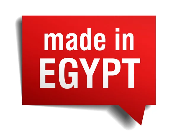 Gemaakt in Egypte rode 3D-realistische toespraak bubble geïsoleerd op witte achtergrond — Stockvector