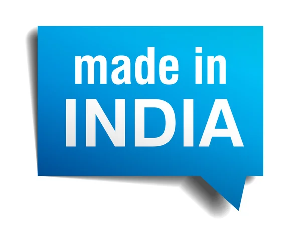 W Indiach niebieski 3d bańki realistyczne mowy na białym tle — Wektor stockowy