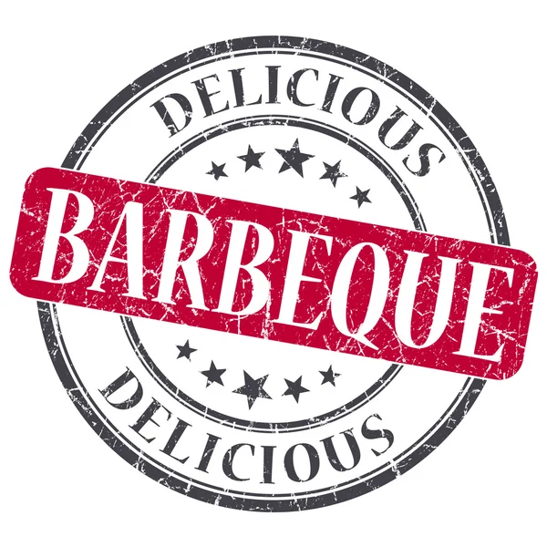 Barbeque röda grunge texturerat vintage isolerade stämpel — Stockfoto