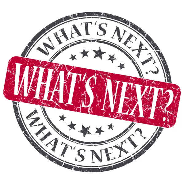 What's next red grunge textured vintage isolated stamp — Stock Photo, Image