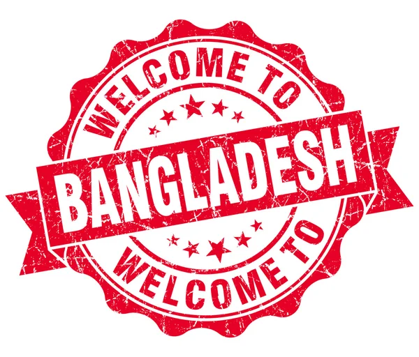Witamy w Bangladeszu czerwony nieczysty vintage pieczęć na białym tle — Zdjęcie stockowe