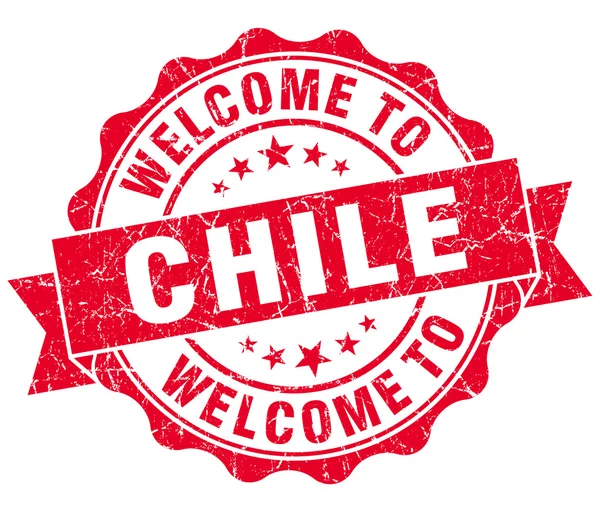 Welcome to Chile red grungy vintage isolated seal — Stock Photo, Image
