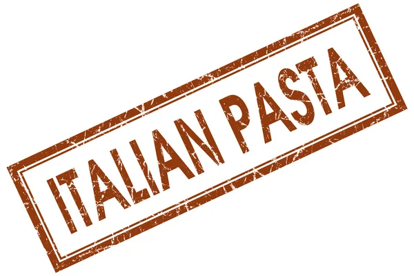Italienische Pasta braun quadratisch grungy Stempel isoliert auf weißem Hintergrund — Stockfoto