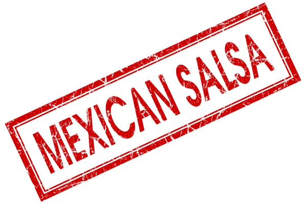 Sello grungy cuadrado rojo salsa mexicana aislado sobre fondo blanco — Foto de Stock