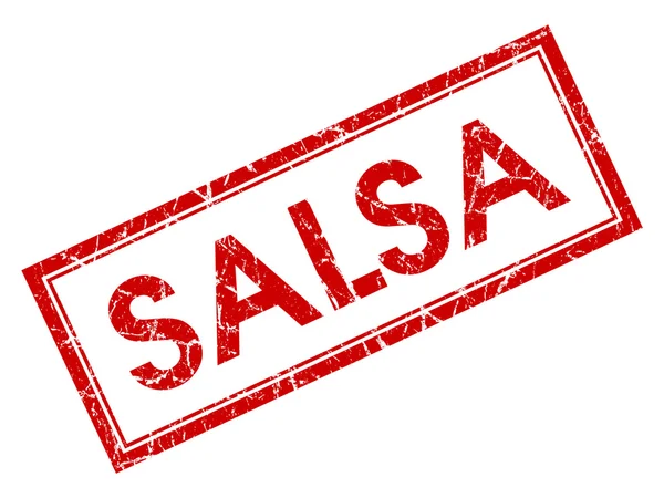 Salsa Rode plein grungy stempel geïsoleerd op witte achtergrond — Stockfoto