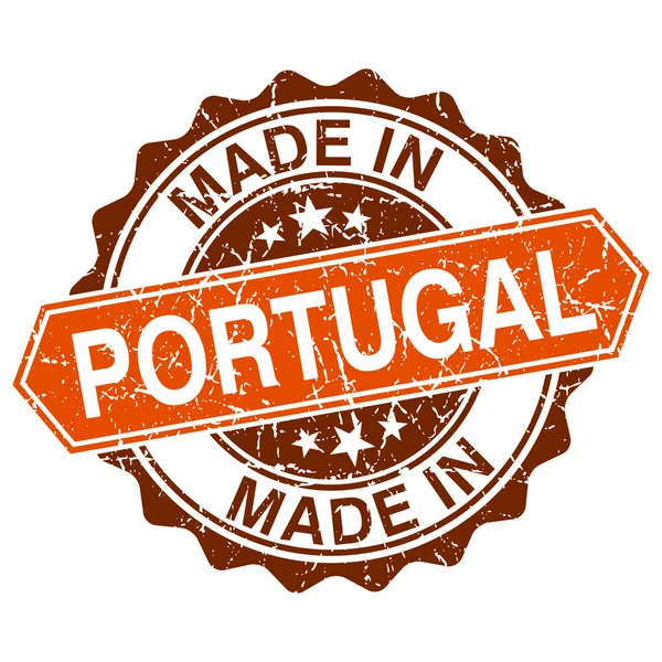 Sello vintage fabricado en Portugal aislado sobre fondo blanco — Vector de stock