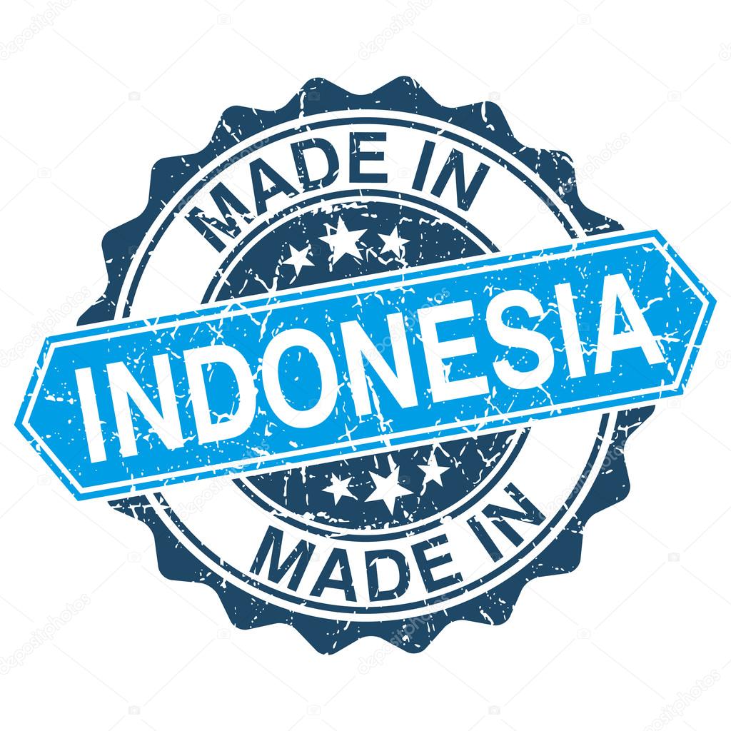 Made in Indonesia vintage stamp isolated on white background