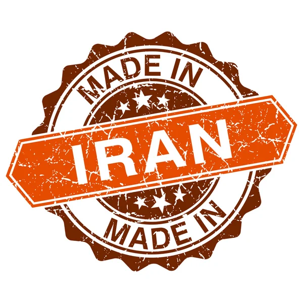 Gemaakt in iran vintage stempel geïsoleerd op witte achtergrond — Stockvector