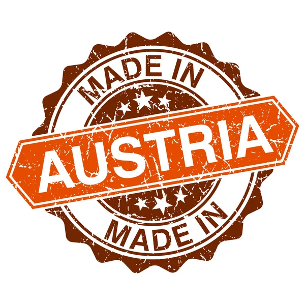 Hecho en Austria sello vintage aislado sobre fondo blanco — Vector de stock