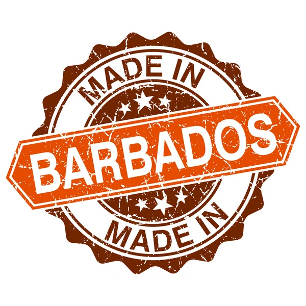 Feito em Barbados carimbo vintage isolado em fundo branco — Vetor de Stock