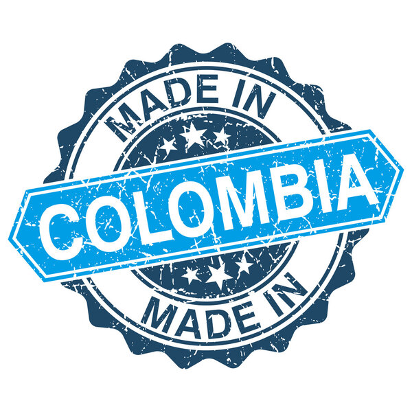 made in Colombia vintage stamp isolated on white background