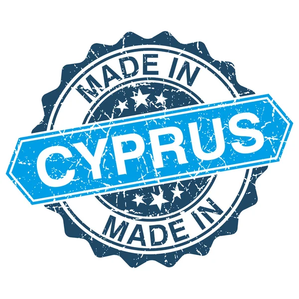 Gemaakt in cyprus vintage stempel geïsoleerd op witte achtergrond — Stockvector