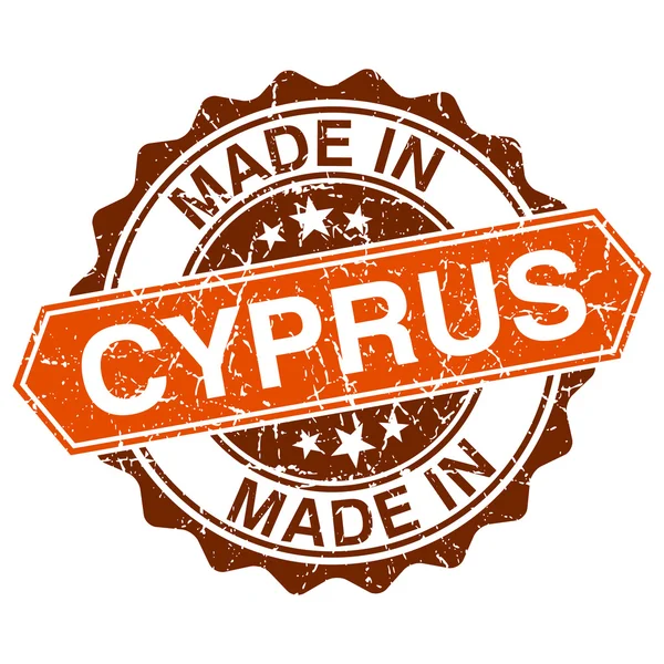 Gemaakt in cyprus vintage stempel geïsoleerd op witte achtergrond — Stockvector