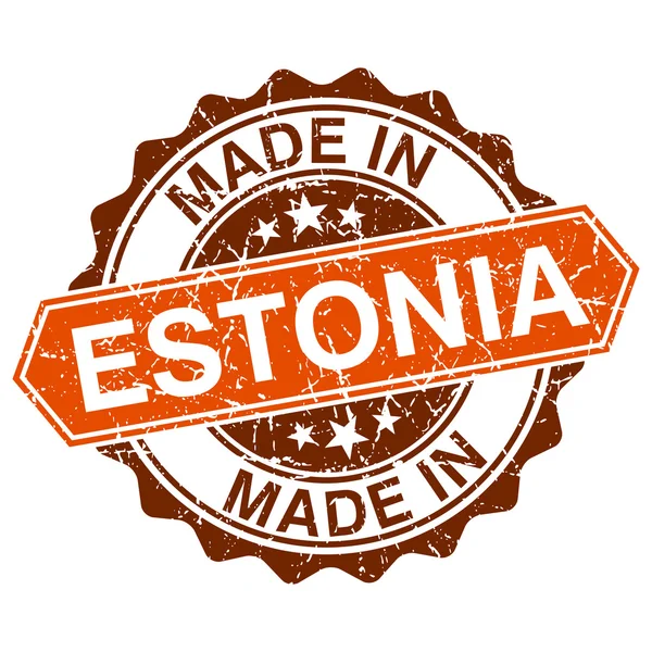 Hecho en Estonia sello vintage aislado sobre fondo blanco — Vector de stock