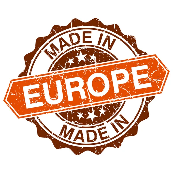Fabriqué en europe timbre vintage isolé sur fond blanc — Image vectorielle