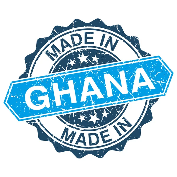 Fabriqué au Ghana timbre vintage isolé sur fond blanc — Image vectorielle