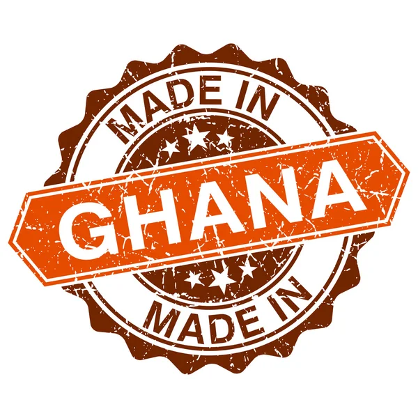 Gemaakt in ghana vintage stempel geïsoleerd op witte achtergrond — Stockvector