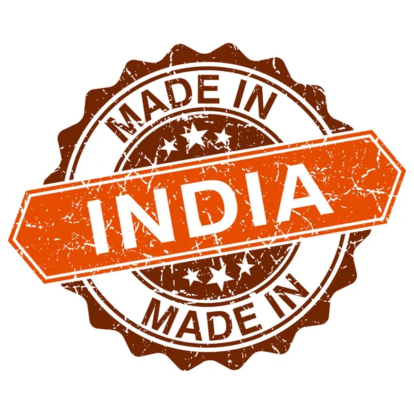 Made in India vintage stamp isolated on white background — Stock Vector