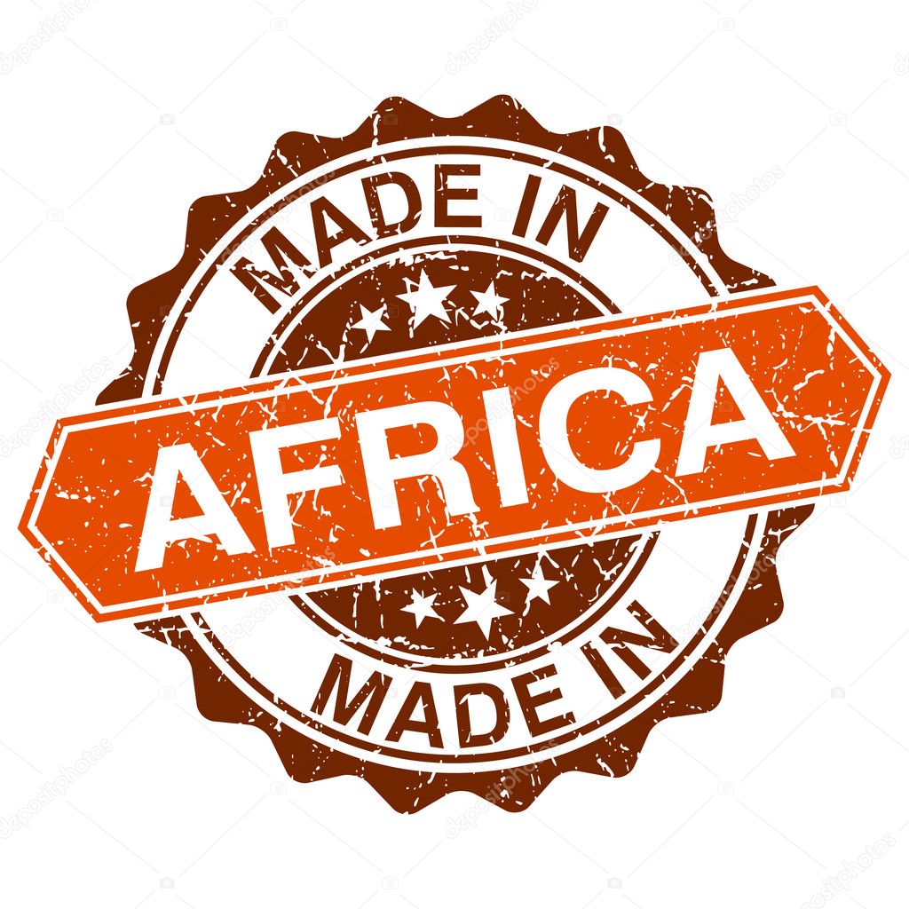made in Africa vintage stamp isolated on white background