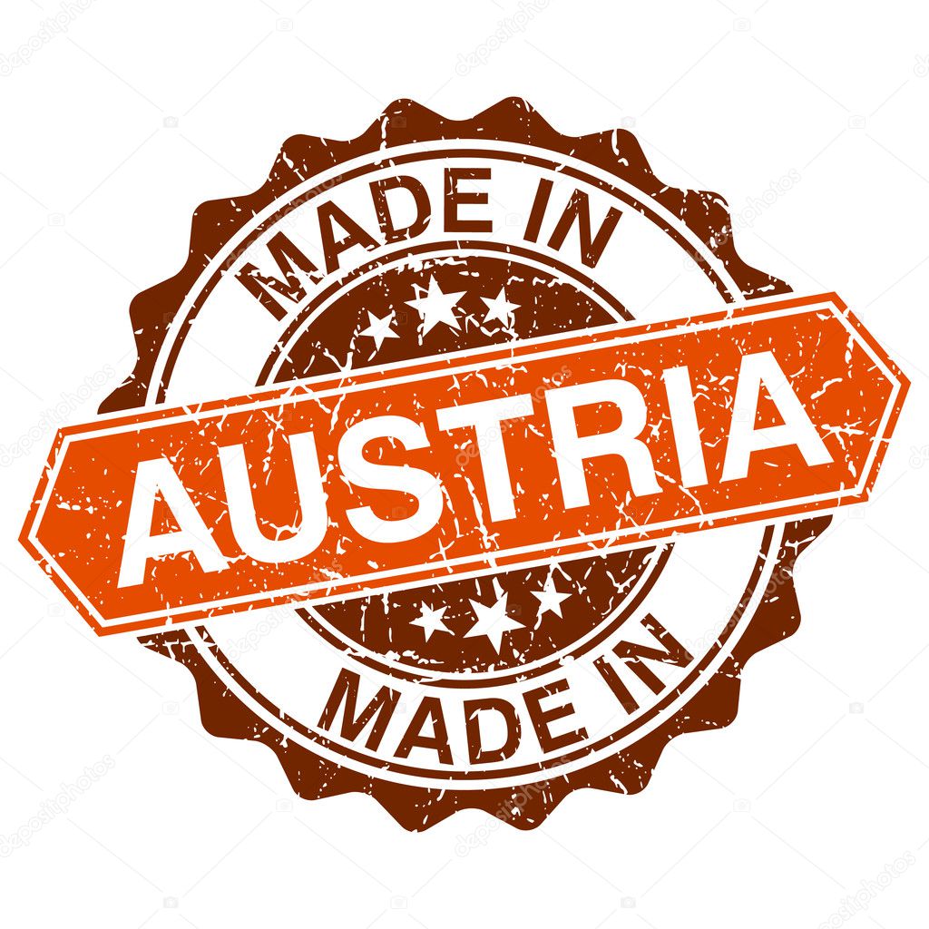 made in Austria vintage stamp isolated on white background