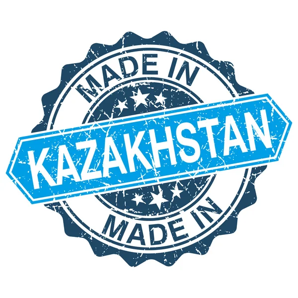Fatto in Kazakistan timbro vintage isolato su sfondo bianco — Vettoriale Stock