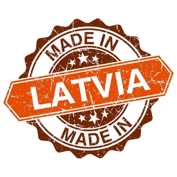 Feito na Letónia carimbo vintage isolado no fundo branco — Vetor de Stock